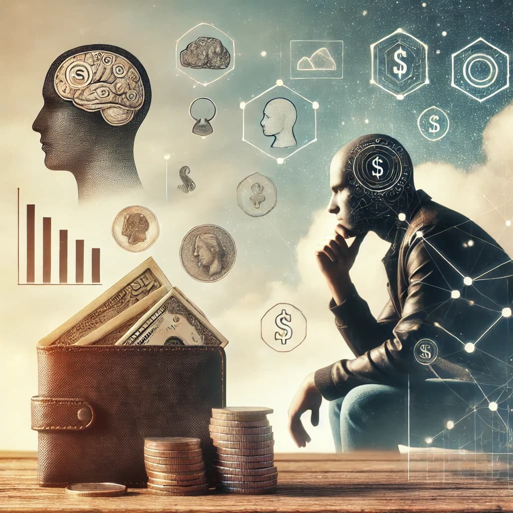 An image showing a person thinking about money