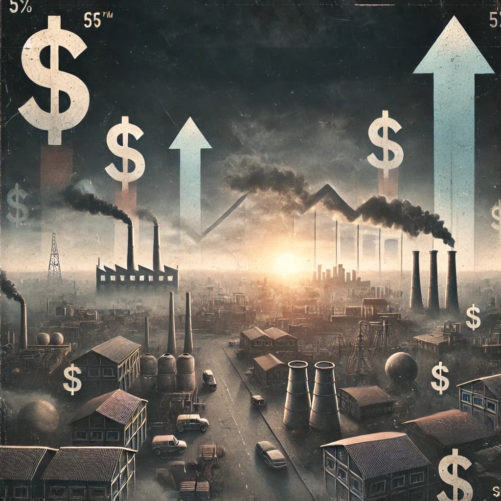 An economic graph symbolizing stagflation